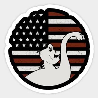 Bigfoot Loch Ness Usa Flag Sticker